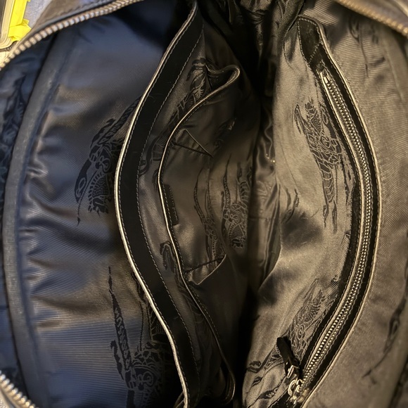 Rare Vintage Burberry Leather Briefcase with Top Zipper Closure - Picture 4 of 5